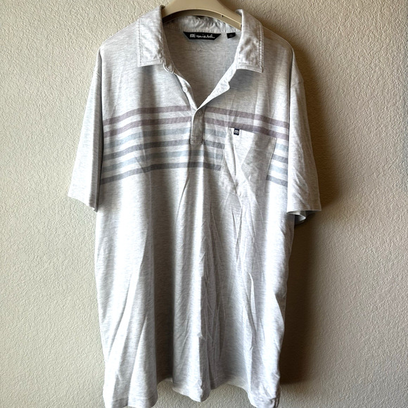 Travis Mathew Performance Golf Polo Shirt Gray Stripes Men’s XXL - Picture 1 of 5